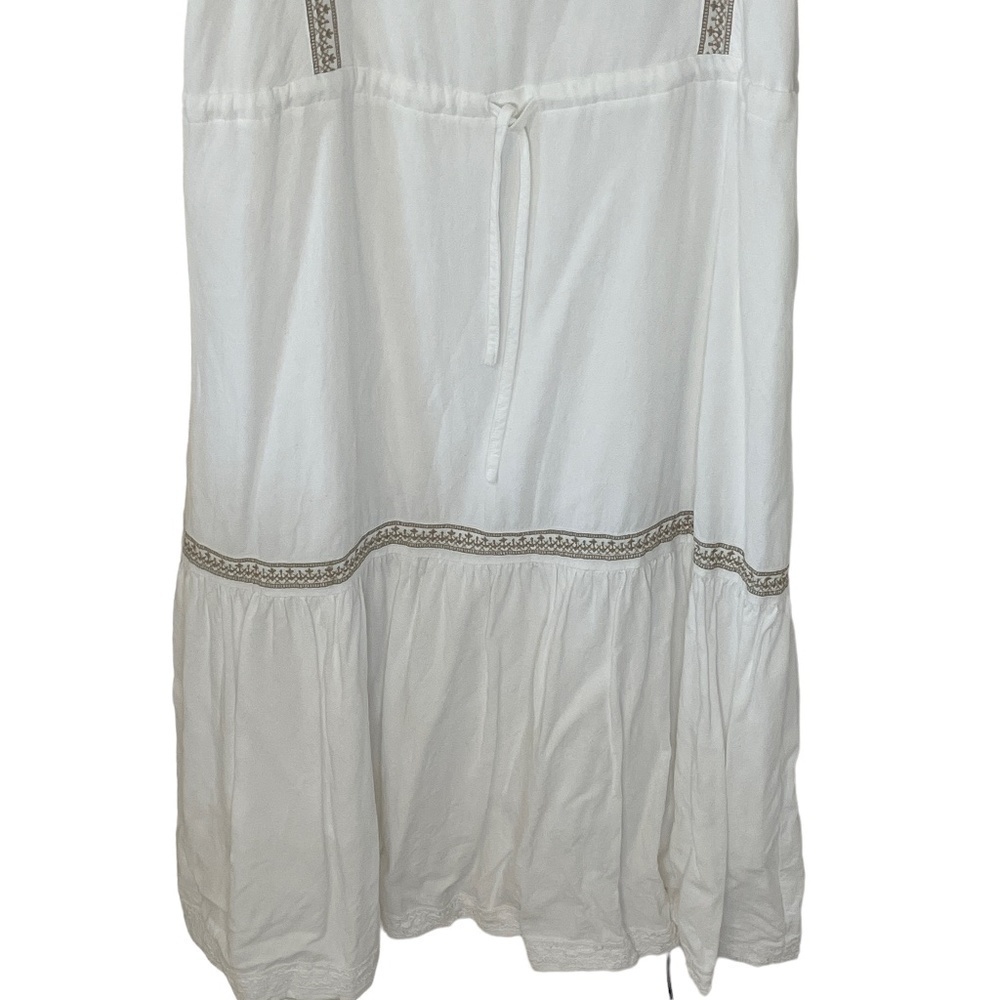 Frank and Oak White Embroidered Cami Midi Linen Blend Dress SZ Small - Picture 13 of 14